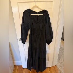 Anthropologie Black Long Sleeve Dress